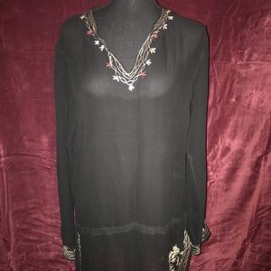 Long Sleeve Sheer Blouse